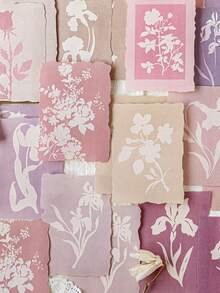20pcs Lightweight Torn Edge Paper Material, Vintage Handwritten Memo Stickers, Floral Shadow Series, Suitable For Gifts, Office, Home, Marking, Labels, Classrooms, Entertainment Toys, Student Journals, Creative Vintage Decor DIY Stickers - Multicolor - View 3