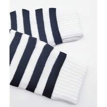 Women Toe Separator Socks Toeless Foot Alignment Socks For Yoga GYM Massage Pain Relief Improves Circulation Stretchy - WhiteFBlacksstripe - View 4