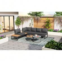 Outdoor Table & Chair Sets - Grey - View 6