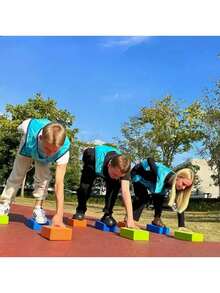 2 Soft Non-Slip Foam Yoga Blocks, Leg Stretching, Moderate Softness And Hardness, Frosted Non-Slip, Suitable For Pilates And Yoga. - Multicolor - View 4