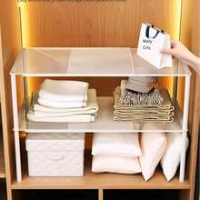 Estantería de almacenamiento ajustable y expandible de uso pesado - Unidad de estantería de metal apilable que ahorra espacio, superficie pulida, sin necesidad de montaje. Ideal para cocina, dormitorio, organización de escritorio, estantería de almacenamiento, estantería multiusos, organizador, estantería de cocina, accesorios de cocina, estantería para zapatos, estantería de almacenamiento, estantería montada en la pared. - Blanco - Ver 2