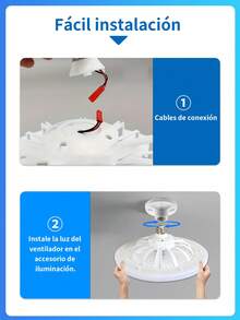 6-Piece Ceiling Fan Light Set, E27 Ceiling Fan With Remote Control, Silent 50W Remote Controlled Fan Light 110V, Fan Lamp For Living Room, Dining Room, Bedroom - 6 piezas - 查看 5