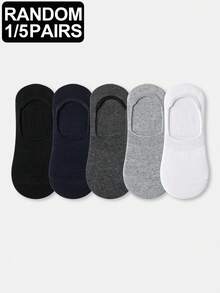 1/5 Paar atmungsaktive, mehrfarbige Business-Casual-Sport-Knöchelsocken aus Baumwolle für Herren - Verschiedenfarbig - Übersicht 2