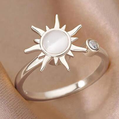 1 PC Elegant Cubic Zirconia Ring For Women For Valentine's Day Gift Wedding Anniversary Party Jewelry