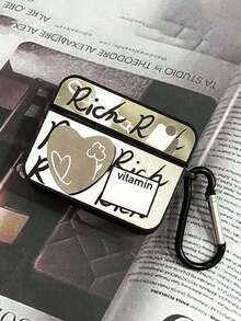 1pc Black TPU Mirror Graffiti Heart Earphone Protective Case, Compatible With Apple Pro 1/2/3 Bluetooth Wireless Earphones, Anti-Drop - Multicolor - View 6