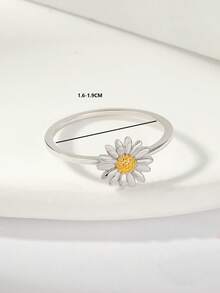 1 chiếc nhẫn hoa cúc bằng bạc Sterling S925, món quà ngọt ngào cho phụ nữ để đeo hàng ngày trong mùa hè. - Nhiều màu - Xem 9