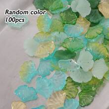 30/100颗玻璃银杏叶珠，发夹DIY及珠宝制作材料，人造银杏叶，釉面银杏叶，秋季装饰，感恩节装饰，DIY工艺材料 - 銀杏葉 - 查看 14