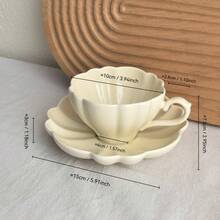 Bộ 1 tách trà chiều bằng gốm hình đám mây màu kem dễ thương, dung tích 160ml, dùng được trong máy rửa chén và lò vi sóng. - trắng - Xem 11