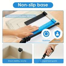 LOVEWE 1pc A4 Guillotine Cutter Paper, Paper Slicer With Safety Guard And Blade Lock, Lightweight, Portable, 12 Sheet Easy-To-Use, Cutting PVC, Iron Sheet, Leather, Photos, Nonwovens, For Home & Office,Christmas,Christmas Paper Cutting,Christmas Packaging Cutting - 均碼 - 查看 3