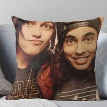 1pc 18x18 Inch Double-Sided Kellin Quinn & Vic Fuentes Pillowcase - Soft Fade-Resistant Polyester Vintage Style Throw Pillow Cover With Zip Closure Machine Washable Ideal For Home Decor & Holiday Gifts (No Insert) Decorative Pillows - 彩色 - 查看 1