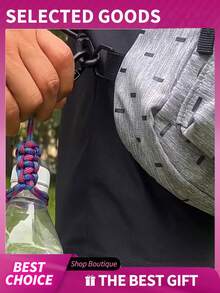 1/2个新款可调节登山扣水瓶挂钩，手工编织尼龙绳，防丢手链/钥匙扣 - 均碼 - 查看 5