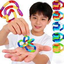 1/2/3/5/8/10/12/18/25PcsTangle Fidget Toy/Twist Fidget Rope Teens/Teenagers Stress Relief/Anxiety Relief/Focus/ADHDColorful/Flexible/Durable/Portable Sensory Toys For Autistic Adults Decompression Toys Twisting Toys Colors Can Be Freely Matched,Fidget Toys,Fidget,Sensory Toys - Multicolor Random - View 10