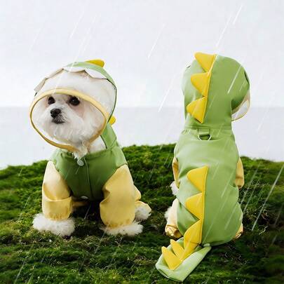 1 pieza Disfraz de dinosaurio para mascotas, Impermeable para gatos y perros