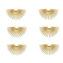 Cercei aurii în formă de evantai - Bijuterii la modă pentru femei. Potrivite atât pentru purtare zilnică, cât și pentru a fi oferite cadou la petreceri sau nunți. O bijuterie minunată. - Aur - Vizualizare 11