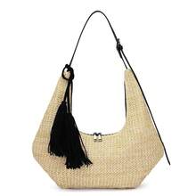 2026 Spring New Casual Minimalist Textured Large Capacity Shoulder Tote Bag, Fashionable And Stylish For Women - Black - View 2