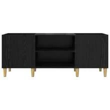 Record Cabinet, Black Oak Look, 121 X 38 X 48 Cm, Living Room, Modern Vinyl Record Cabinet, Plenty Of Space For Records, Audio Furniture, For Music Collectors - 黑色 - 查看 4