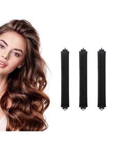 1/3 chiếc dụng cụ uốn tóc không dùng nhiệt, bề mặt jacquard, dạng vòng và dạng uốn, được làm từ cao su mềm và có độ đàn hồi cao, không dùng nhiệt, dụng cụ làm tóc, phụ kiện làm tóc. - Nhiều màu - Xem 14