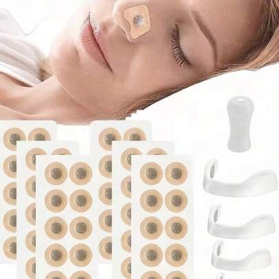 60pcs Magnetic Nose Strips, 4pcs Nose Clips And 1pc Magnetic Nose Dilator Set, External Nose Strips, Inhalation Nose Strips, Magnetic Nose Strips And Nose Dilator Kit, Unisex, Suitable For Sports, Home, Travel And Business. An Ideal Gift For Family, Friends And Loved Ones.