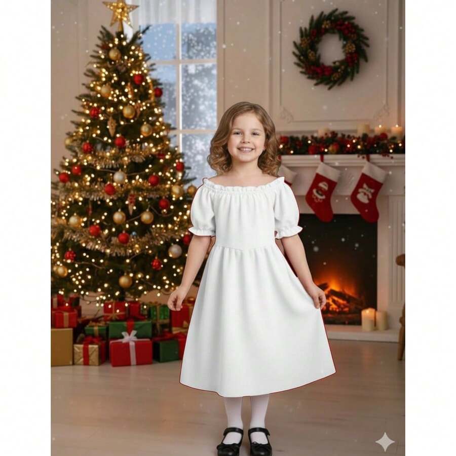Duna Dress With Princess Sleeves - White - View 1