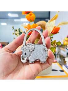 Chic Elephant Shaped Handbag Hook With Floral Pattern, Versatile Bag Hanger For Travel, Office, And Home - Cute, Organizer For Handbags, Purses, Totes, And Backpacks; Eye-Catching Accent Accessory For Spring Wardrobe Refresh; Perfect Gift Idea For Valentine's Day And Everyday Style Enthusiasts; Lightweight Metal Construction With Strong Load Support - Multicolor - View 18
