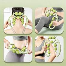 9滚轮圆形腿部按摩器，腿部塑形夹，适用于小腿和大腿按摩，配备360°旋转滚轮按摩工具，有紫色、绿色和粉色可选。 - 查看 5