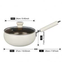 ABKOK Bộ 1 chảo rán lớn 4 lít bằng gang rèn, tráng men sứ titan, chảo bụng to, chảo hình bát, chảo chống dính, chảo xào rau, dùng được cho mọi loại bếp, chảo phẳng, chảo phẳng không chứa flo, ít khói, có nắp kính, dùng được cho bếp gas, bếp điện từ. - Xem 8