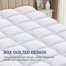Extra Thick Mattress Pad Cover For Back Pain, Mattress Topper Cooling Mattress Protector With 8-21 Inch Deep Pocket, Overfilled Down Alternative Filling - GRAY - 查看 6