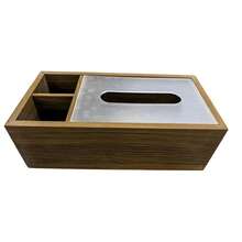 Soporte para caja de pañuelos de estilo retro de alta calidad, adecuado para sala de estar, hotel y uso comercial, con función de almacenamiento de escritorio - Multicolor - Ver 8