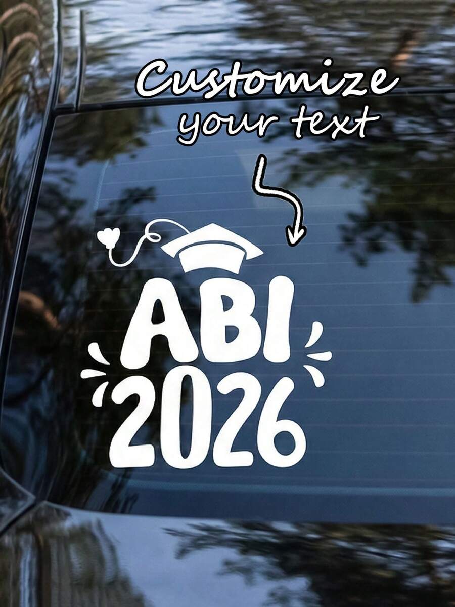 定制文字毕业纪念车贴，专属设计文字车贴 - 字母贴纸，定制汽车和摩托车品牌贴纸，墙贴，毕业纪念品，送给朋友的礼物，毕业礼物，色彩缤纷，可爱，迷人，有趣，令人喜爱，怀旧，时尚，男女皆宜，休闲，定制，个性化，独特，定制，适合其他人，适合她 - 彩色 - 查看 1