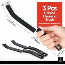 5 Pcs Multifunctional Crevice Cleaning Brush, Hard Bristle Grout Gap Cleaning Brushes For Bathroom, Kitchen, Tiles, Window, Door Tracks, & Household Use, Long Handle Cleaning Tool For Housekeeping - Default - View 2