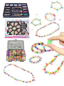 NEUSNEY DIY Beaded Necklace & Bracelet Craft Kit, Creative Jewelry Making Supplies, Children's Toy Set, Gift For Girls, Birthday Present (Some Accessories Are Randomly Included, Cannot Be Specified) - Multicolor - View 5