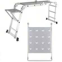 150KG Folding Ladder Stair Step Work Bench Standing Platform Ladder Work Shelf - C - View 8