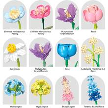 Colorful Artificial Flower Building Blocks, Romantic Valentine's Day & Mother's Day Gift, Home Decor Handicraft, Compatible With Mainstream Brands - Multicolor - View 8