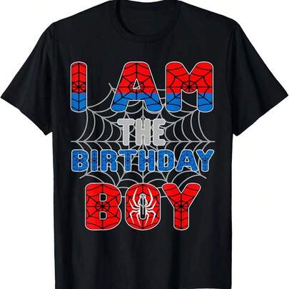 New 2026 Collection It's My BOY Birthday Spider Theme Party Boys 2-13 S-XXL Years Old T-Shirt Exclusive T-Shirts For Premium Fans Unisex Casual Short-Sleeved Tees A Must-Have For Fans Suitable For Festivals, Parties, Homewear, Daily Commutes, Back-To-School Outfits And Concert Looks Printed And Shipped In The USA 100% Cotton T-Shirts Opaque, Versatile Basic Tees Parent-Child Outfits Anime Merchandise