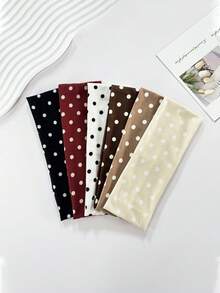 1条新款波点瑜伽弹力发带，时尚波点化妆发带，运动健身吸汗带 - 彩色 - 查看 2