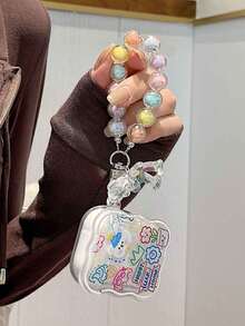 1 miếng dán hình gấu graffiti + dây đeo, tương thích với Apple thế hệ thứ 4, Pro 1/2/3, ốp lưng mềm sáng tạo. - Nhiều màu - Xem 6