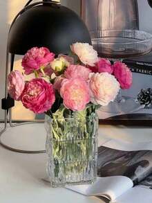 1/3/5pcs Velvet Lotus Peony Artificial Flowers, Bouquet With Leaves, Realistic Long Stems, Artificial Material That Will Never Wither, Suitable For Home Decoration, Room Decoration, Flower Arrangement, Outdoor Garden Decoration, Wedding Bouquet, Mother's Day And Valentine's Day Gifts. - Multicolor - View 11