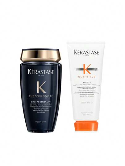 Kérastase [Bundle] Nutritive Chronologiste Bain Régénérant Shampoo 250 Ml + Lait Vital Conditioner 200 Ml