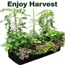 Chậu trồng cây nâng cao kiểu mới năm 2026, 4/8 ngăn thông gió, kiểu dáng hiện đại, chống chịu thời tiết, hình chữ nhật chống thấm nước, có cố định xuống đất, thích hợp trồng rau, hoa và thảo mộc, túi trồng cây lớn thoáng khí. - màu đen - View 6