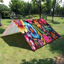 1 pieza Dosel floral bohemio - Toldo portátil y ligero para sombra al aire libre, adecuado para playa, camping, jardín, picnic. Para todo el año, montaje rápido (sin incluir los postes), aplicable para balcón, piscina y talla grande - A - Ver 7