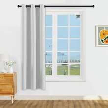 1片/2片装轻薄纯遮光窗帘，金属涂层100%遮光窗帘，顶部带孔眼，客厅/卧室窗帘，粉色窗帘 - 淺灰色 - 查看 18