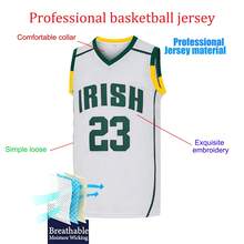 MEAN MACHINE Áo đấu bóng rổ nam số 23 của James Irish, được bán đấu giá tại trường trung học St. Vincent và St. Mary's ở Ohio, kèm áo vest thêu chữ, quà tặng cho người hâm mộ, màu trắng mùa xuân. - trắng - Xem 3