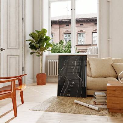 1张无框复古赛道海报，极简黑白汽车摄影，现代墙面艺术，适用于办公室、车库、卧室、宿舍、返校季，趣味海报，房间装饰礼品