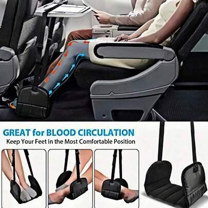 1pc Travel Footrest Cushion, Choose Comfort For Your Journey! It Is A Foot Hammock For Sleeping On Long Flights And Trips, With A Clever Hammock Design That Effectively Relieves Travel Fatigue. It Is Also Suitable For Car, High-Speed Rail Travel, And As A Helpful Tool To Prevent Prolonged Sitting In The Office. Wherever You Are, It Can Create A Comfortable Resting Environment For You.