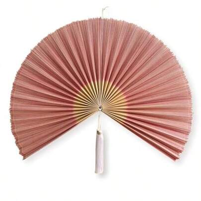ChumDecor Fan Wall DecorJapanese Chinese Wall Fans Decor Boho Hanging Headboard Decorative Folding Fan For Over Bed Decorations Redpink 40inch