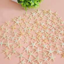 50pcs Mini Natural Starfish Micro Landscape Beach Wedding Nautical Decor Resin Handmade DIY Vase Filler Small Star Shaped Seashells Beach Decor, Suitable For DIY Jewelry Making, Fish Tank/Bathroom Home Decor, Party Candle Wedding Decor, Handcraft Best Birthday Graduation Gift, Size 0.4"-1" - Multicolor - View 1