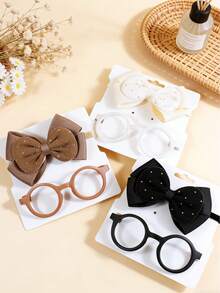 2件套，配套蝴蝶结发箍和圆形眼镜框，适合派对和拍照。 - 彩色 - 查看 1