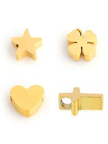 5个不锈钢心形、十字星形、四叶草吊坠，高抛光，适用于DIY手链项链首饰制作 - 吊墜 - 查看 8