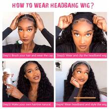 Water Wave Glueless Wig With Headband Black Synthetic Curly Wave Headband Wig Halloween Wig For Women - T30 - Xem 5
