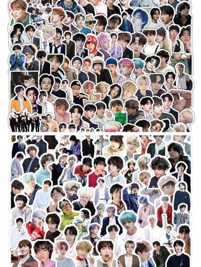 105 piezas de pegatinas B-T/S, mercancía de fans de K-pop, pegatinas de dibujos animados, pegatinas para portátil/teléfono/equipaje/taza, pegatinas DIY para scrapbooking, artículos decorativos, regalo de cumpleaños